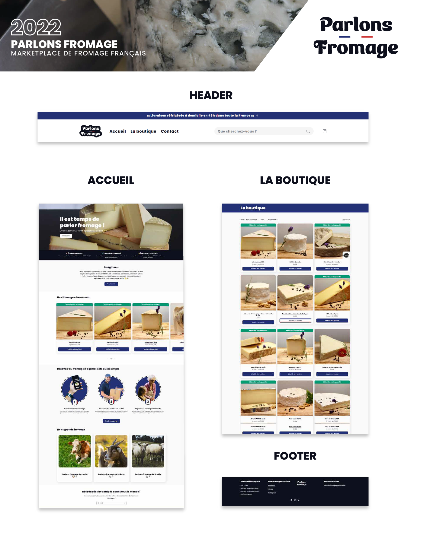 Présentation site web parlons fromage - Obvious Com La Rochelle Royan Rochefort